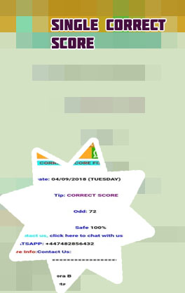 Single correct score tips